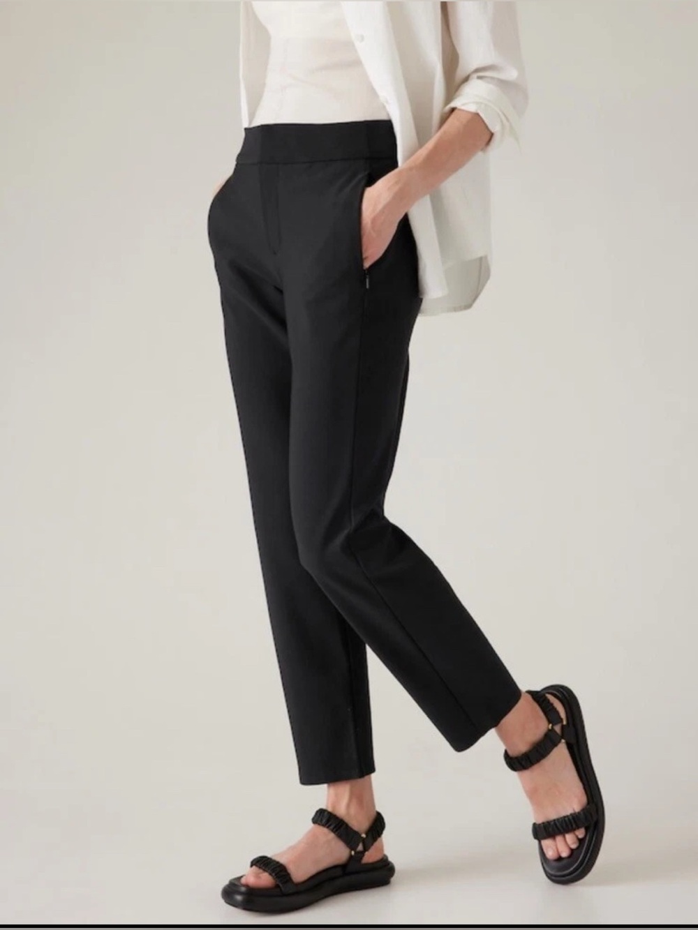 ATHLETA Stellar Trouser - Tailored Black Cropped Ankle Pants - Size 8